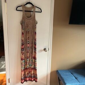 Denim & Supply Ralph Lauren Long Cotton Racerback dress with long fringe